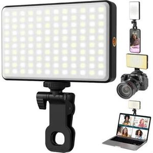 Portable RGB LED Video Light with Clip Mount - Black