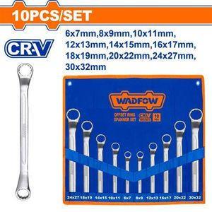 WADFOW WFS5M10 10 Pieces Offset Ring Spanner set - Silver