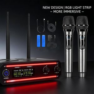 vexiSeek Professional UHF Wireless Karaoke Microphone System with Auto-Scan & Dual Rechargeable Handheld Mics