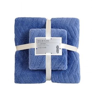 2pcs Soft Towel Facial Towels+Bath Towels -blue