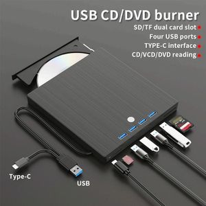 8-in-1 USB 3.0 and Type-C external DVD/CD/RW drive with 4 USB ports