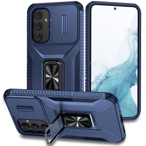 Sendo Phone Case, Compatible With Galaxy A16  Phone, Slide Window Lens Protection with Magnetic Stand Ring (Type 2) - Blue