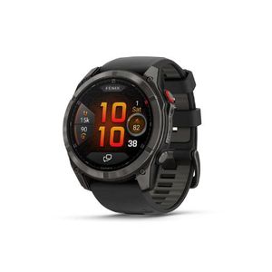 Garmin Fēnix® 8 Pro – 51 mm, AMOLED Sapphire, Carbon grey DLC titanium with Black/pebble grey silicone band 