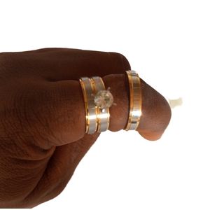 3 Pieces Never Fade Durable Wedding Ring Set-Silver