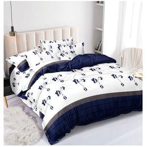 Spice Bedsheets Queen Size Bedsheet-4 pieces- Blue And White 
