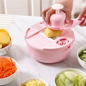 Vegetable Chopper, 15 in 1 Food Chopper, Manual Hand Chopper,Pro Onion Chopper  Veggie Cutter Garlic Chopper, Multifunctional Dicer Slap Press Slicer  Chopper with 8 Blades, Container, Hand Guard 