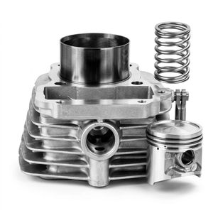 CG 125 Engine Block Cylinder Kit with Piston Set & Accessories - Silver