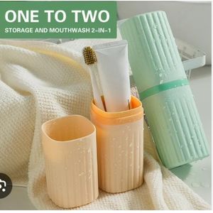 A Derma Multifunctional Travel Toothbrush and Paste Holder - Multicolours 