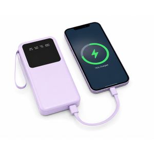 LGNT 20000mAh Power Bank with 4 Built-in Cables, Digital LED Display – USB-C, Lightning, Micro USB & USB-A