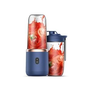 1200mAh USB-Rechargeable Portable Blender with 400ml Cup, 6 Stainless Steel Blades, Magnetic Safety Lid & 45-Second Blending - Blue