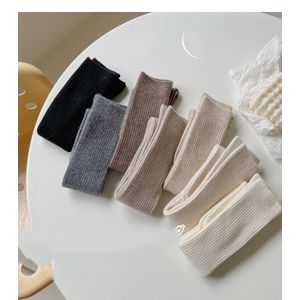 GALUIN 3pcs Fleece-lined Calf Socks, Vertical Striped Knee-High Socks