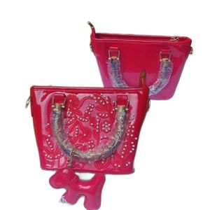 PU Leather Handbag Hand Bag - Red