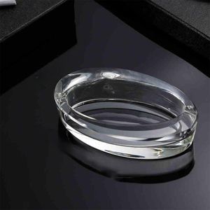 NIKIHONG Ashtray Glass Dual Slot for Home, Hotel & Office(Transparent)