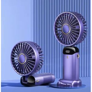 Classic Portable Mini Handheld Fan with Digital Display – Foldable 3-Speed USB Fan