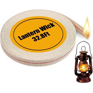 10M Oil Lamp Wicks, Each Roll is 1/2-inch Wide Wicks for Oil Lamps, Cotton Oil Lamp Wick Can Be Used As Fuel for Kerosened Lamps, Lanterns and Oil Lamps