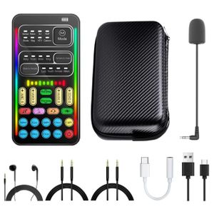 Portable Handheld Voice Changer Sound Card Kit with Microphone – I9- Black