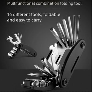 General 16-in-1 Multi-Functional Folding Repair Tool Set Screwdriver Set & Multi-Purpose Wrench Set for Bicycle Repair and Tire Patching