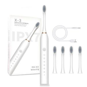 Six-speed Electric Toothbrush USB Charging-White