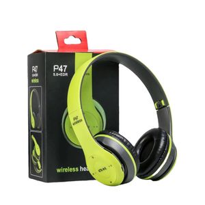 P47 Rechargeable Bluetooth Ear Headphones- Green