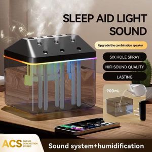 Multifunctional Bluetooth speaker and humidifier with 7-color night light and 2 spray modes, suitable for plants, offices, and bedrooms.
