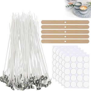 Cotton Candle Wicks with Wick Stickers and Wooden Candle Wick Holders