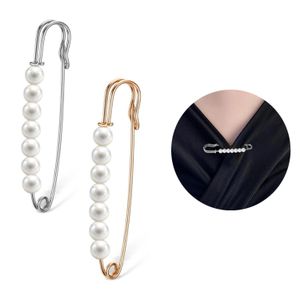 ShebSheb 2PCS Fashion Safety Pins Set for Clothes,Elegant Pearl Brooch Pins for Women,  Dresses, Sweaters, Scarves & Bags, Stylish Decorative Pins for Daily Wear & Occasions