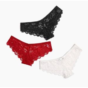 3 Piece Of Ladies Lace Panties Set - Multicolor 