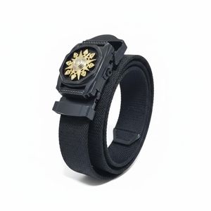 Men's Automatic Buckle Tactical Canvas Belt – Black – Heavy Duty Military Style
