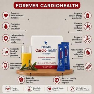 Forever Living CardioHealth CoQ10 Supplement for Heart Health, Blood Circulation and Cholesterol Support