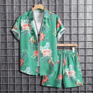 Men's 2-in-1 Short Sleeve & Shorts Set Ultra Breathable African Street Style