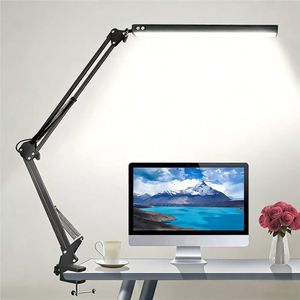 Adjustable Eye-Protecting LED Desk Lamp with 3 Color Modes and 10 Brightness Levels-Black