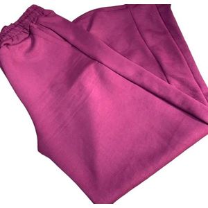 Unisex High-Waisted Wide-Leg Sweatpants / Elastic Drawstring Trousers - Magenta