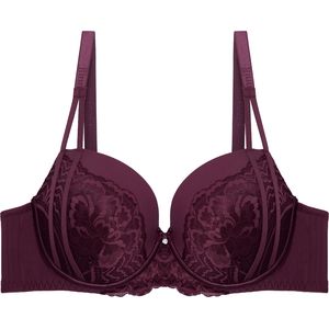 Binnys Classic Burgundy Style Uplift Bra with Chest Straps Fixed Foam Padding Underwire for Daily Office Wear Comfort Women Underwear 