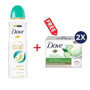 Dove Go Fresh Pear & Aloe Deodorant Spray - 250ml + Free Dove bar Soap 25g