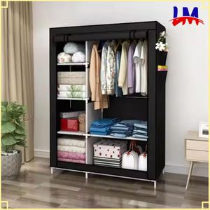 LM Portable Wardrobe - 6 Shelves - Black