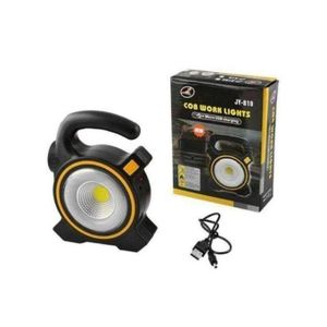 Cob  Work 2 In 1 Solar/ USB Rechargeable Multifunction Torch Power Bank - Black