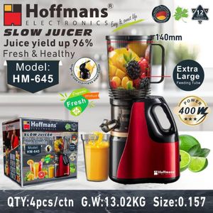 Hoffmans High-Performance Electric Slow Juicer - 400W - Red