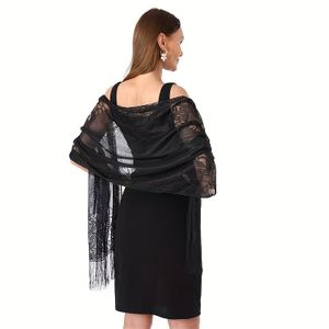 Black Solid Color Dinner Shawl, Dual-use Scarf Shawl for Bride Bridesmaid Wedding Dress Cheongsam Party Women Accessories