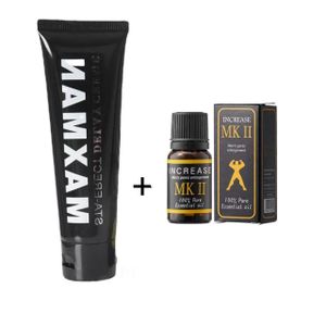 Max Man Delay Cream + MK II Penis Enlargement Oil- Black