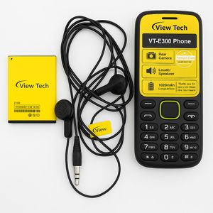 VIEW TECH VT-E300 Feature Phone,1.8” Display,Dual SIM GSM,2500mAh Long Standby Battery,FM Radio,Camera & Flashlight + Free Charger