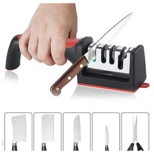 Kitchen Knife Sharpener – 3-Stage Manual Knife Sharpening Tool with Non-Slip Base