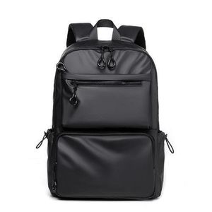 14 Inch Men's Backpack Large Capacity Travel Leisure Solid Color PU Computer Backpack