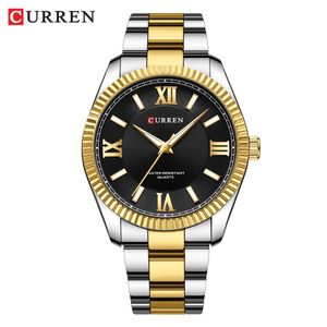 Curren Men's Classic Dress Watch - Two-Tone Gold & Silver with Black Dial, Gift Box & Link Remover
