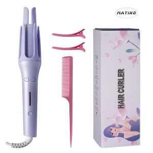 MATIHO Automatic Rotating Hair Curler,4 Temp & 3 Timer, Anti-Scald, Auto Shut-Off, Fast Heating – Salon Quality Curling Wand For Women, Home & Travel Styling