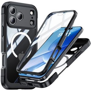 Sendo Phone Case, Compatible With iPhone 17 Pro Max High Quality 360 Degrees Shockproof Phone Case, MAGSAFE & Wireless Charging Support With Built-In Screen Protector And Fingerprint Unlock - Black