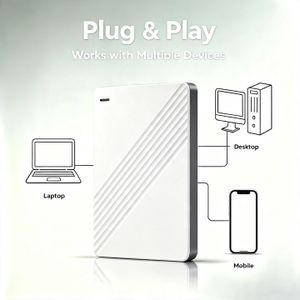 1TB 2.5" Silver USB 3.0 Plug & Play Portable External Mechanical HDD for PC Laptop