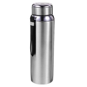 1L Stainless Steel Insulated Water Bottle, 1 Liter Double Wall Vacuum Flask with Carry Strap, Leakproof Thermos for Hot & Cold Drinks, Sports Travel