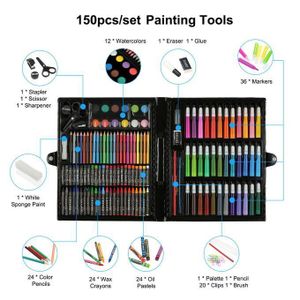 General 150pcs Art Drawing Painting Set Sketching Color Pen with Pastels Crayons Colored Pencils Marker