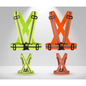 A Design 2pcs Reflective Pro Sport Vest for Outdoor Sporting - Orange/Green