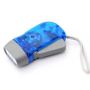 3-LED Transparent Portable Flashlight Hand-Pinched & Hand-Cranked, Battery-Free Torch